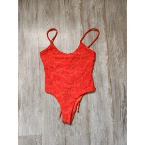 Blackbough X Summer I Turned Pretty Orange One Piece Cheeky Swimsuit Sz M EUC